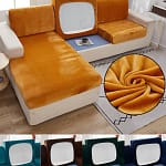 Velvet Sofa Seat Covers Plush Cushion Cover