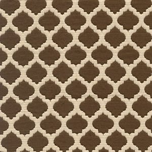 Luxury Lattice Jacquard Fabric – Coffee Color, Ideal for Furniture