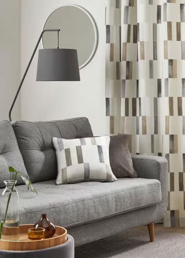 Fusion Oakland Natural Graphic Filled Cushion – 43 × 43 cm Soft Cotton Decor Pillow