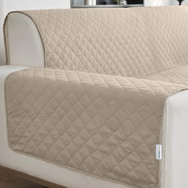 Beige 1 Seater Sofa Couch Cover
