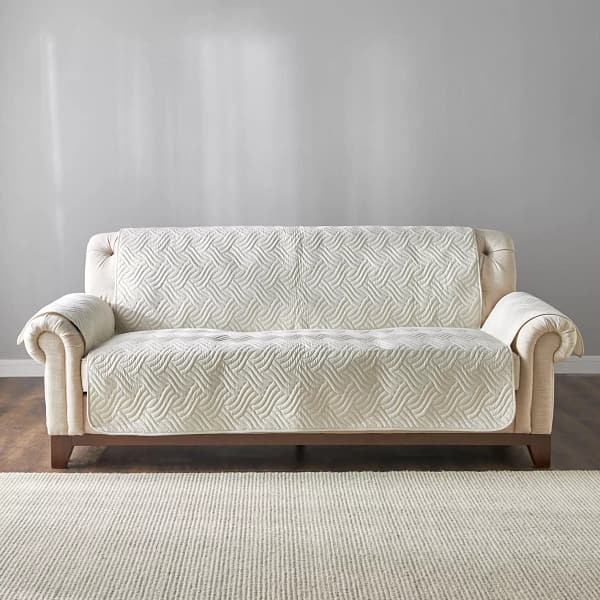 Ivory Wave 3-Seater Sofa Cover