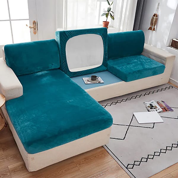 Velvet Sofa Seat Covers Plush Cushion Cover - Image 2