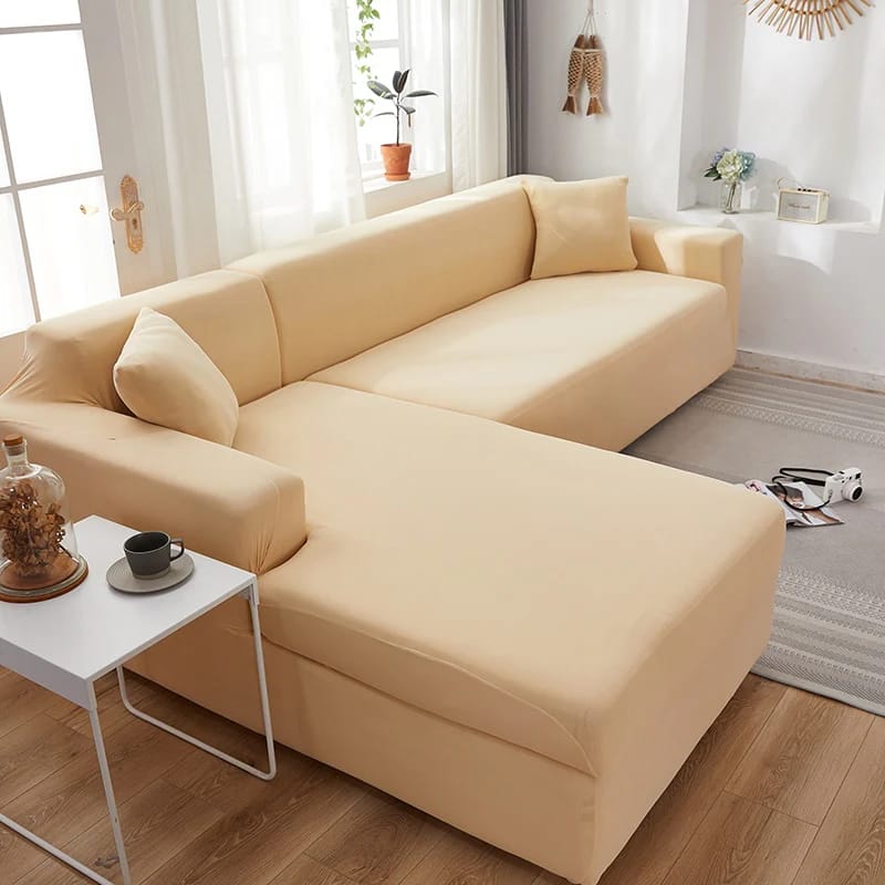Plain Corner Sofa Cover Elastic Stretch Couch Covers - Image 2