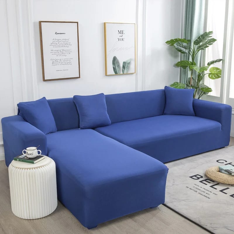 Plain Corner Sofa Cover Elastic Stretch Couch Covers - Image 3