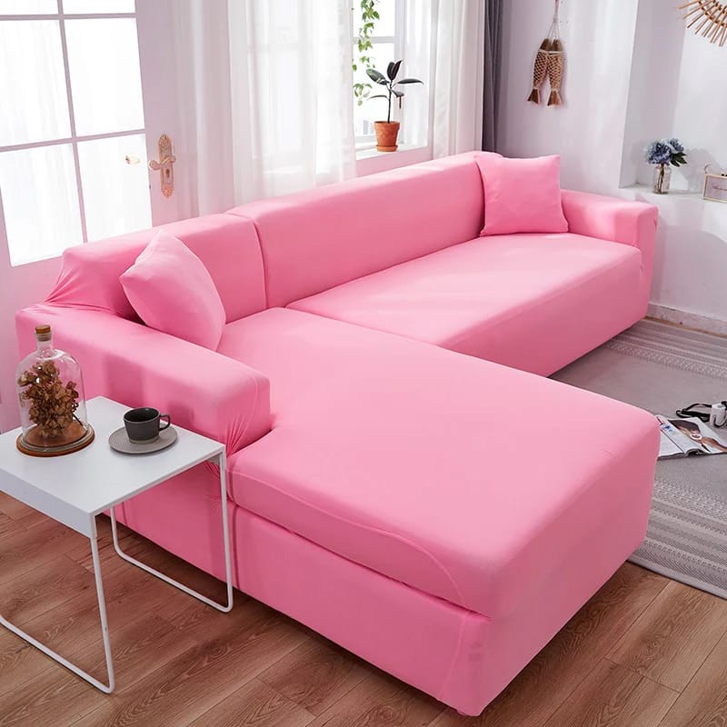 Plain Corner Sofa Cover Elastic Stretch Couch Covers - Image 4