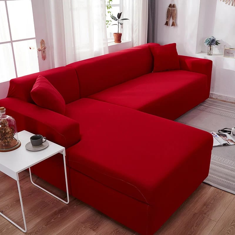 Plain Corner Sofa Cover Elastic Stretch Couch Covers - Image 5