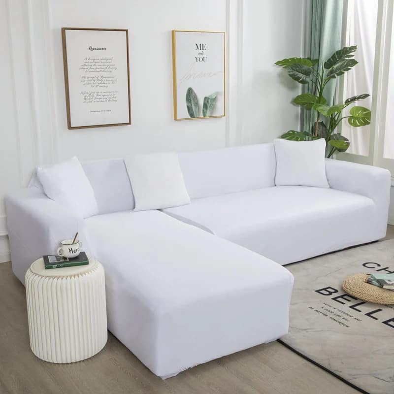 Plain Corner Sofa Cover Elastic Stretch Couch Covers