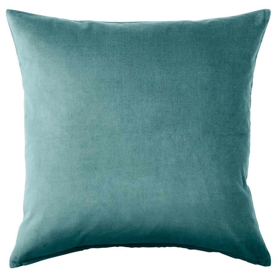Cushion cover, dark grey-turquoise 4008